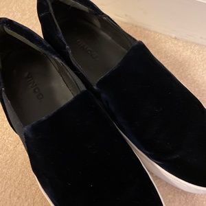 Velvet slip ons